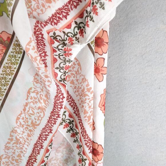 August Max Orange Tank with Sheer Floral Open Kimono Women's Plus Size 2X Korea - Picture 10 of 10